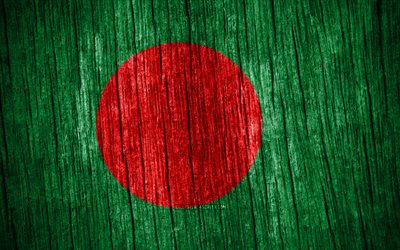 4k, flagge von bangladesch, tag von bangladesch, asien, hölzerne texturfahnen, nationale symbole von bangladesch, asiatische länder, bangladesch