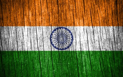 4k, علم الهند, يوم الهند, آسيا, أعلام خشبية الملمس, العلم الهندي, الرموز الوطنية الهندية, الدول الآسيوية, الهند
