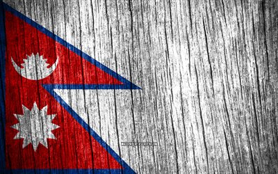 4k, ネパールの旗, ネパールの日, アジア, 木製のテクスチャフラグ, ネパールの国家のシンボル, アジア諸国, ネパール