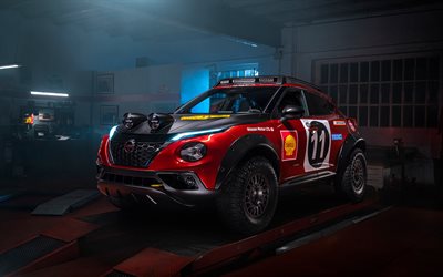 2022, Nissan Juke Hybrid Rally Tribute Concept, 4k, front view, exterior, rally car, Nissan Juke tuning, japanese cars, Nissan