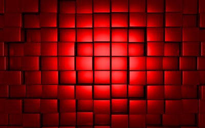 trama cubo 3d rosso, sfondo cubi 3d, sfondo cubi rossi, trama cubi 3d, cubi metallici 3d, sfondo 3d rosso