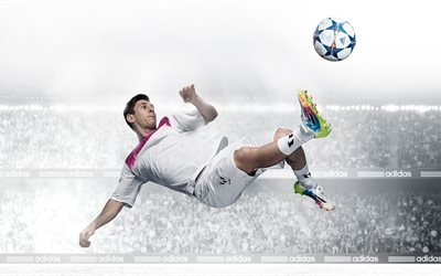 ليونيل ميسي, لاعب كرة قدم, الكرة, ليو ميسي, 5k, مروحة الفن, نجوم كرة القدم, البرق