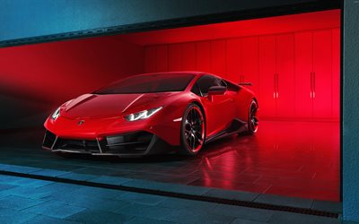 Novitec Torado, tuning, Lamborghini Huracan, 4k, 2016, supercars, red huracan