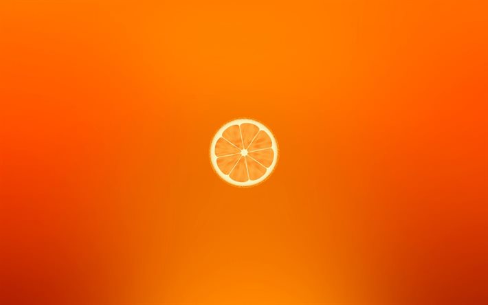 minimalism, orange, orange background