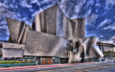 현대적 건축물, 로스앤젤레스, 캘리포니아, 미국, hdr