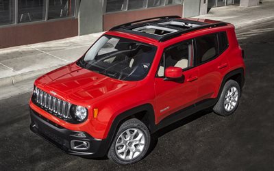 suv, jeep, 2015, jeep renegade, breite, rot