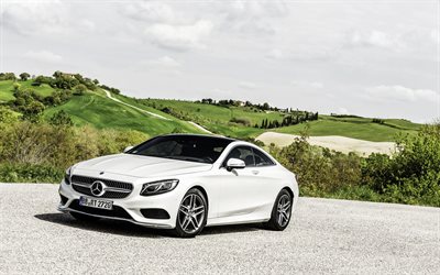 s-class coupe, mercedes, 2015, white, c-class coupe