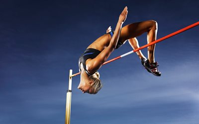 girl, athletes, the athlete, high jump