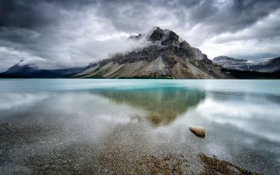 캐나다, 안개, 활 호수, lake bou, 산