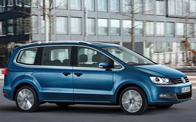 minivan 2016, volkswagen sharan, blue