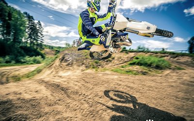 motocross, cykeln, 2016, husqvarna, tc 125, hopp