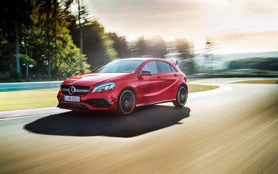 speed, 2016, mercedes, a45, amg, 4matic, track