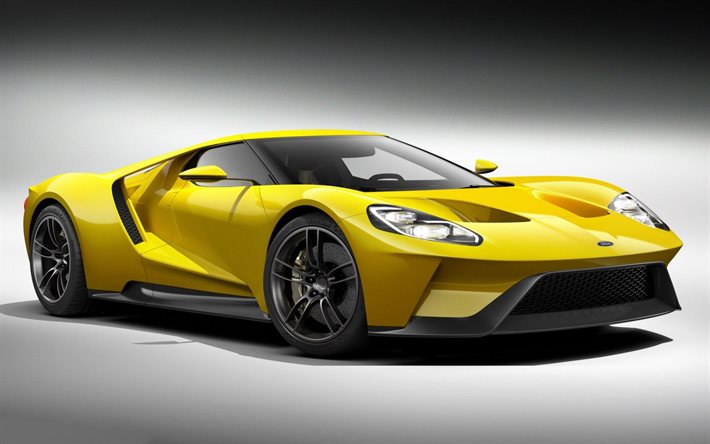 2016, ford, ford gt, jaune