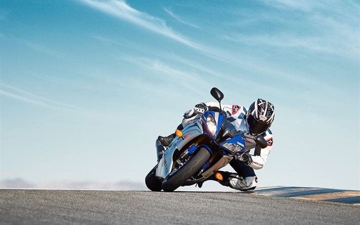 2015, yamaha, la velocidad, la yzf-r6, motociclista, sportbike