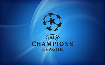 blue background, uefa, uefa champions league, logo