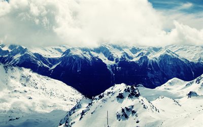 frankreich, val thorens, französische alpen, schnee, berge