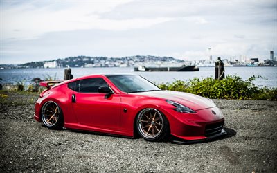 tuning, nissan 370z, nissan 370з, sports cars, red nissan