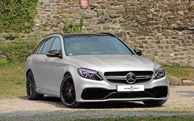 stationcars, mercedes c-class, amg, s205, 2015, posaidon, tuning, silver mercedes