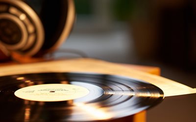 macro, gramophone, disque vinyle, vinyle