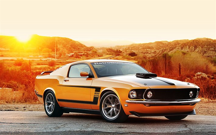 musculary, tramonto, ford mustang