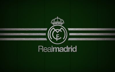 Real Madrid, Galacticos, Futbol Kulübü, logo, yeşil arka plan, Gerçek logosu