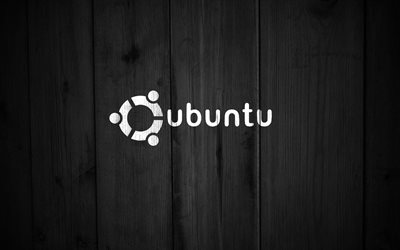 Ubuntu, logotipo, fondo oscuro