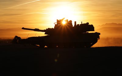 M1 Abrams, 5k, de chars, de véhicules blindés de l'Armée américaine, tir Indirect