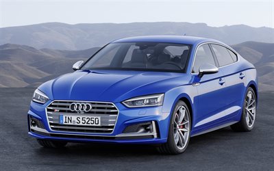 Audi S5 Sportback, 2017, automóviles de lujo, audi azul