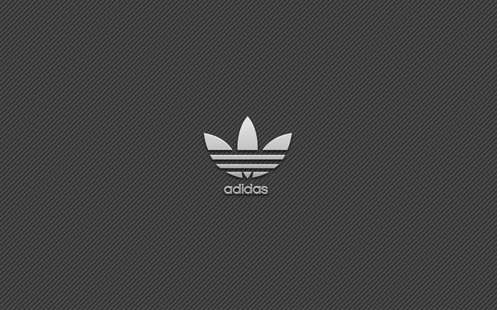 adidas, 로고, 최소, 브랜드, 회색 바탕, 아디다스 로고, 창의적인