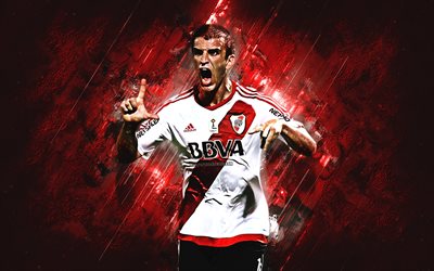 Ivan Alonso, grunge, River Plate FC, red stone, soccer, fan art, Alonso, Argentine Superliga, Uruguayan footballers, AAAJ, football