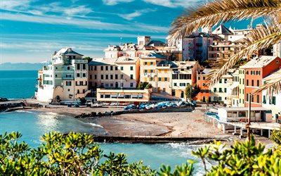 Cinque Terre, 저녁, coast, 리조트, 지중해 양식, 여름, 이탈리아
