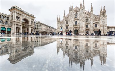 Duomo Cathedral, Milan, Italy, area, people, tourism, Italy landmarks