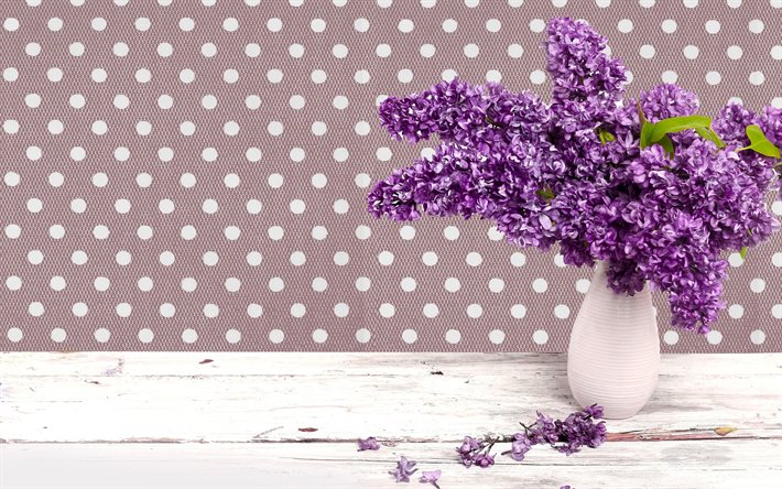 Lilac, spring bouquet, purple spring flowers, bouquet of lilacs
