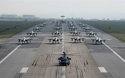 F-15, Sikorsky HH-60, Pave Hawk, Boeing KC-135 Stratotanker, AWACS, Kadena Air Base, Japan, US Air Force