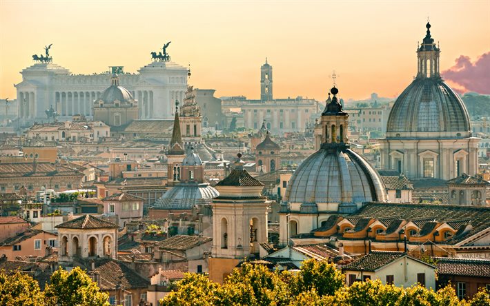 rom, panorama, italienska landmärken, italien, europa