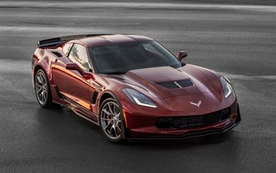 superautot, 2016, chevrolet corvette, z06, coupe, punainen korvetti