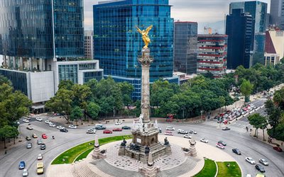 bağımsızlık meleği, mexico city, zafer sütunu, bağımsızlık anıtı, anıt, mexico city şehir manzarası, simgesel yapı, meksika