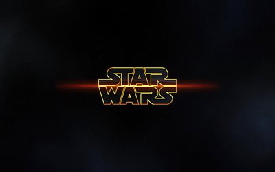 star wars -logo, 4k, fanitaide, luova, avaruus, galaksi, star wars