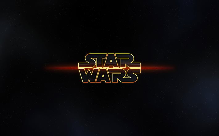 logo di star wars, 4k, fan art, creativo, spazio, galassia, star wars