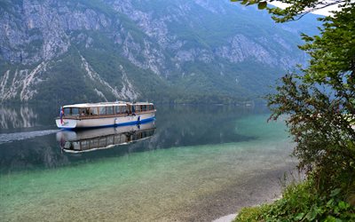 il lago di bohinj, slovenia del nord, paesaggio, slovenia