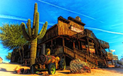 arizona, usa, cactus, saloon, the restaurant, hdr