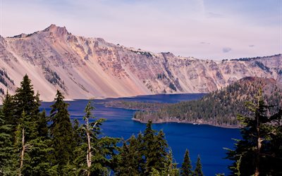 crater lake national park, états-unis, le parc national, dans l'oregon, lac de cratère, de l'oregon, les montagnes, le lac