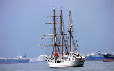 mast, fartyg, segelbåt, hamn