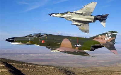 flight, bombers, mcdonnell douglas, f-4 phantom, interceptors, fighters, f-4e phantom, phantom ii