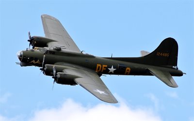 ボーイング, b-17, 飛行, 空飛ぶ要塞, 爆撃機, フライングフォ