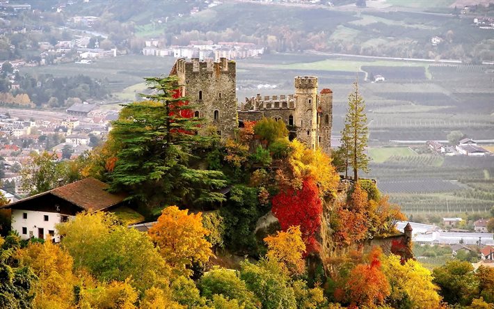l'italie, l'automne, château, brunnenburg, brandebourg