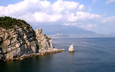 sea, crimea, mountains, the sky, yalta