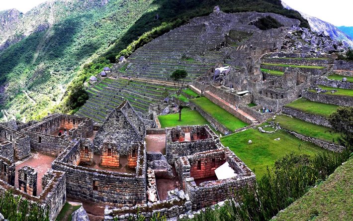 페루, 남, Machu Picchu, inca 유적, 산, machu picchu
