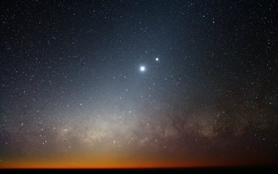 فينوس, الأفق, مجرة درب التبانة, نجوم, galaxy, النجوم, درب التبانة, القمر