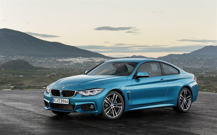 BMW 4-Series Coupe, F32, 2017 cars, blue m4, BMW